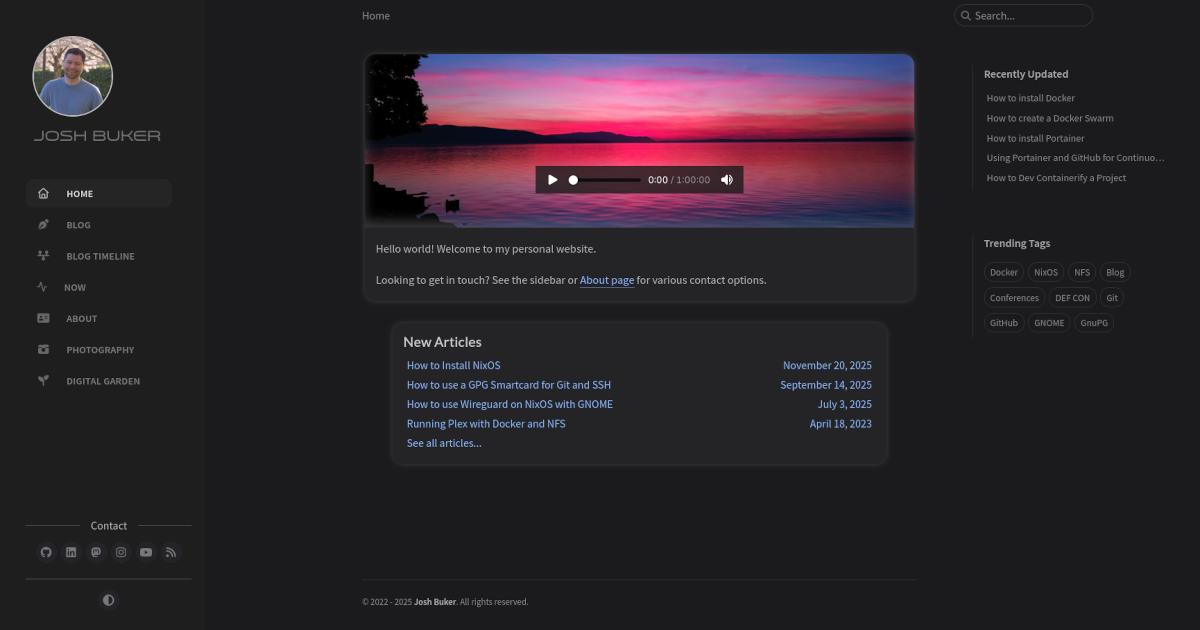 Chirpy Blog Home Page