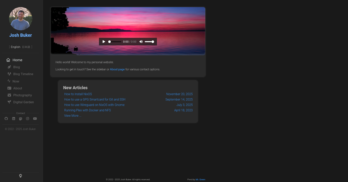 The old look of my blog with MrGreen